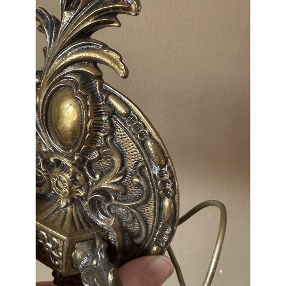 Vintage Ornate Wall Sconce Candelabra Brass Electric Light Victorian Untested - Picture 10 of 10